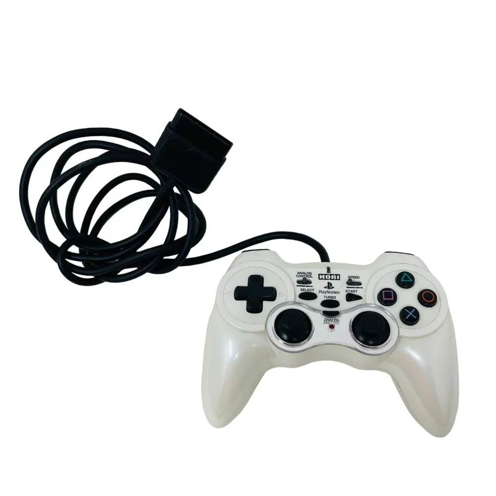 PlayStation 2 PS2 Hori Analog Sindou Pad 2 Black Tested Working Rare Pearl White